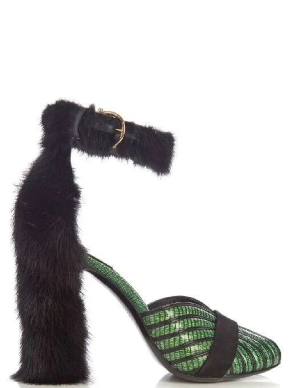 Salvatore Ferragamo FATA Reptile-Effect Leather Sandals Mink Pumps $1,500 6.5 M
